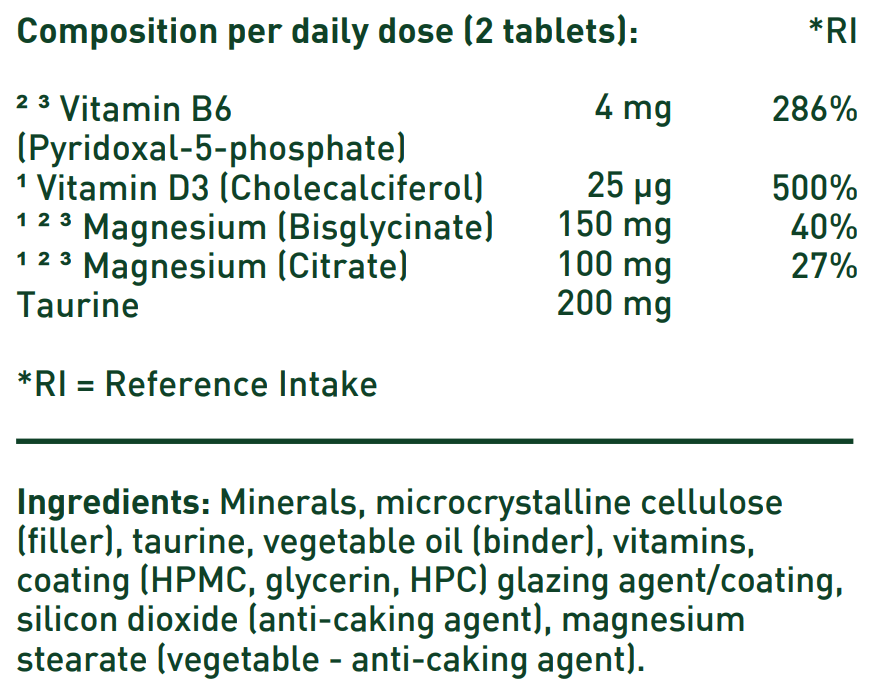 Magnesium Bisglycinate 150 mg in Combination with L-taurine