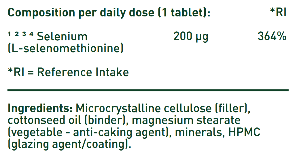 Selenium Methionine 200mcg