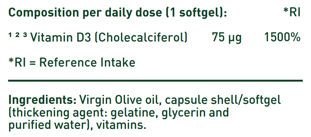 Vitamine D3 75 mcg